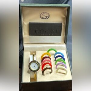 Gucci Gold Watch with Colorful Bezels